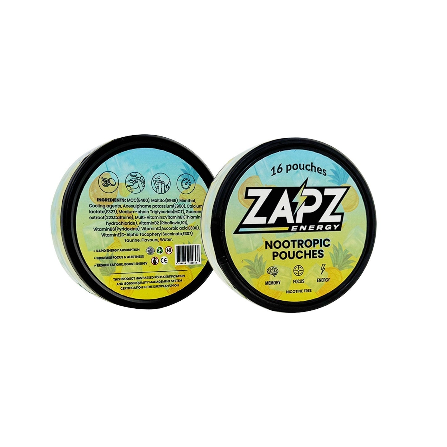 Zapz Energy Nootropic Pouches - Pineapple Ice